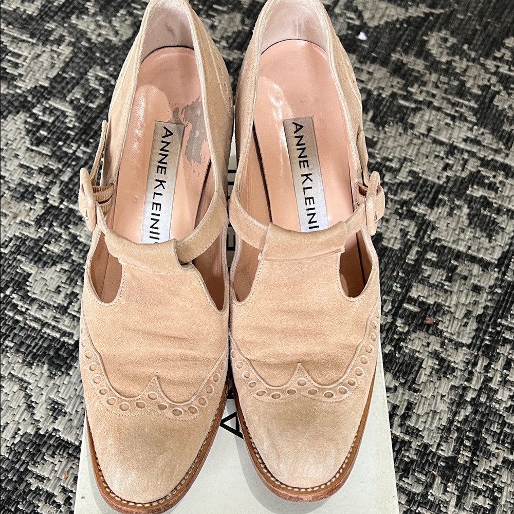 Anne Klein Women's Beige Suede Loafers